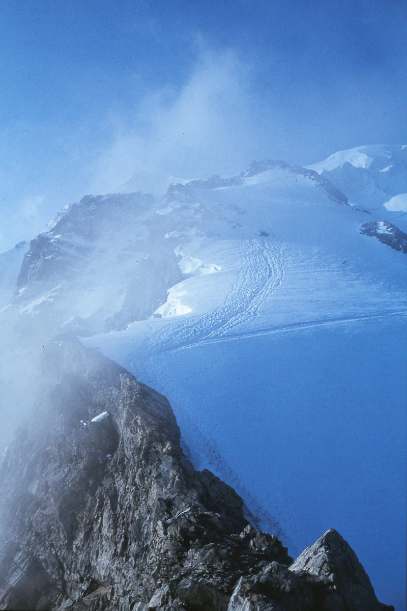 ascent route to the Ortler